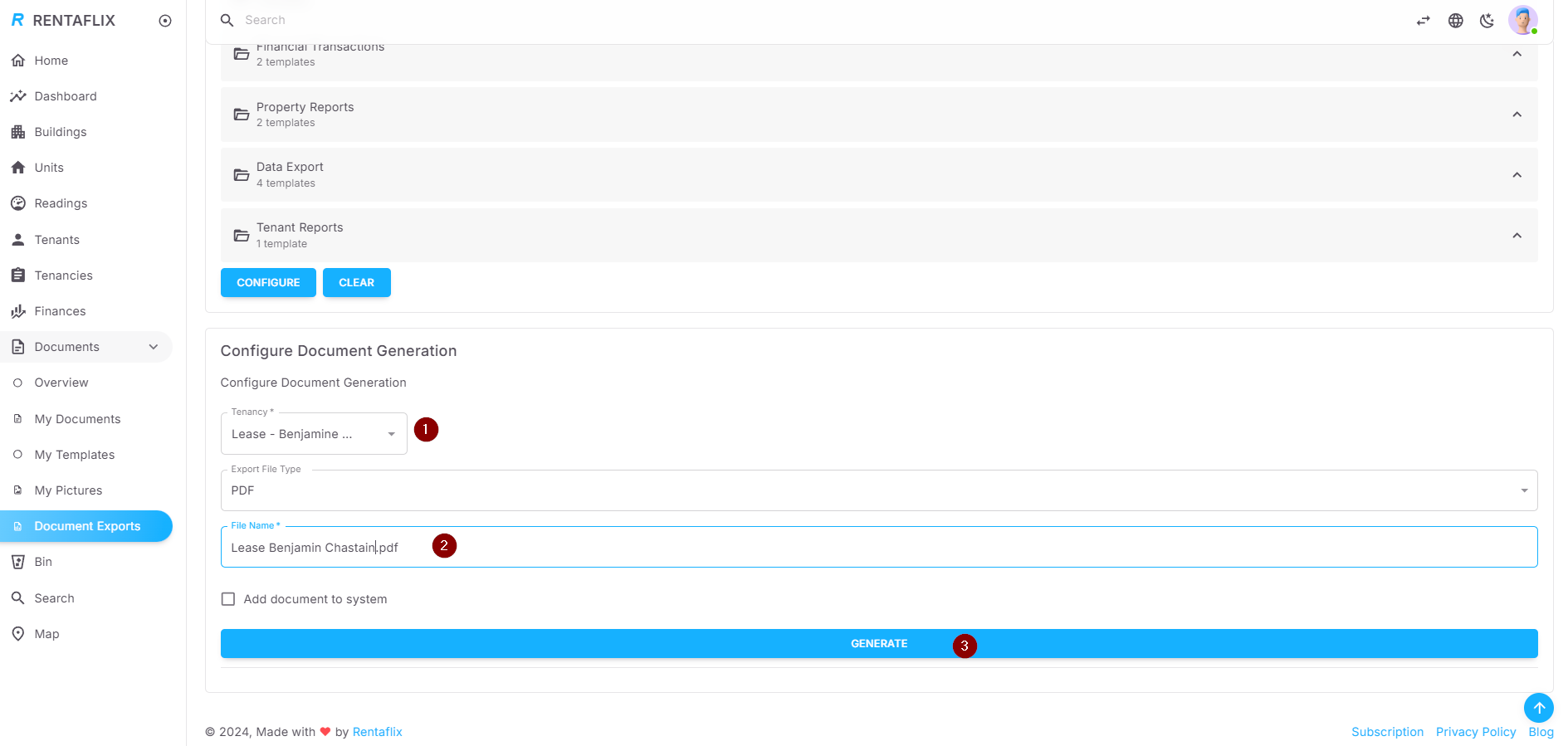Configuring Document Generation